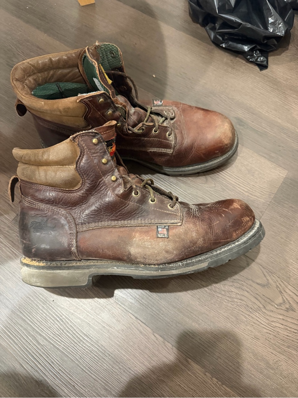 Thorogoods Men's Brown Leather Work Boots - Rugged Lace-Up Ankle Boots